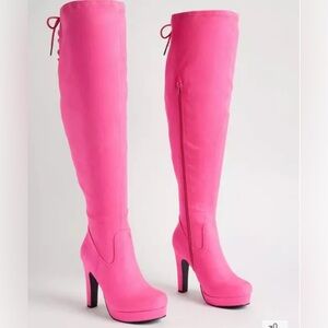 Over the knee platform boot